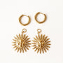 boucle oreille créole soleil doré anneau