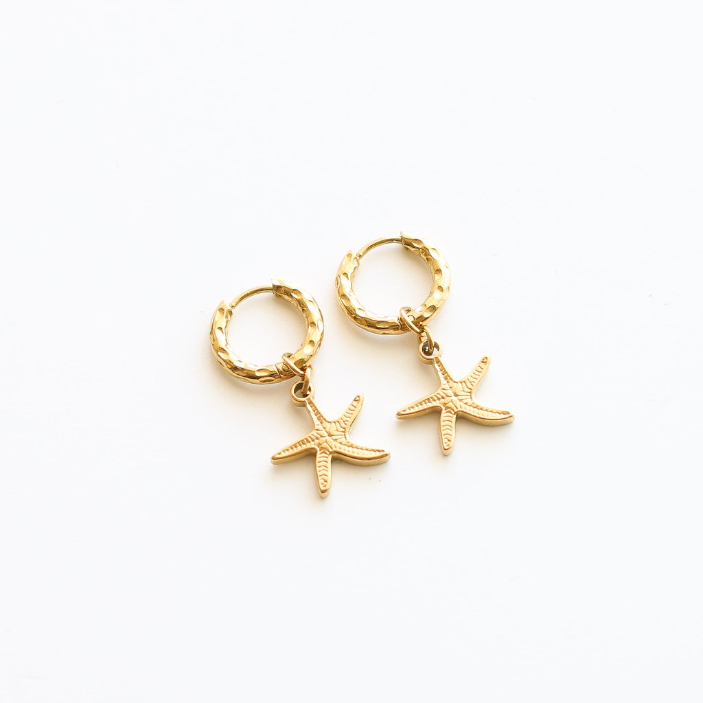 boucle oreille anneau étoile mer bijou