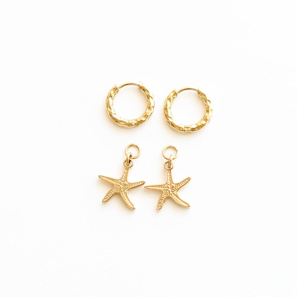 boucle oreille anneau étoile mer cadeau
