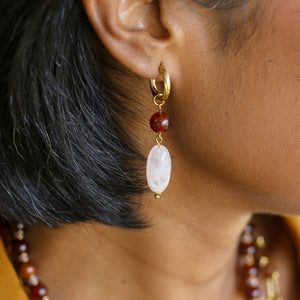 Anneaux en Grenat & Quartz Rose made in france 