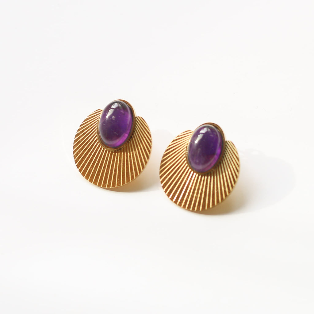 boucles acier inoxydable améthyste femme
