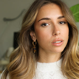 boucles trendy pour le printemps en Agate léopard et créoles dorées