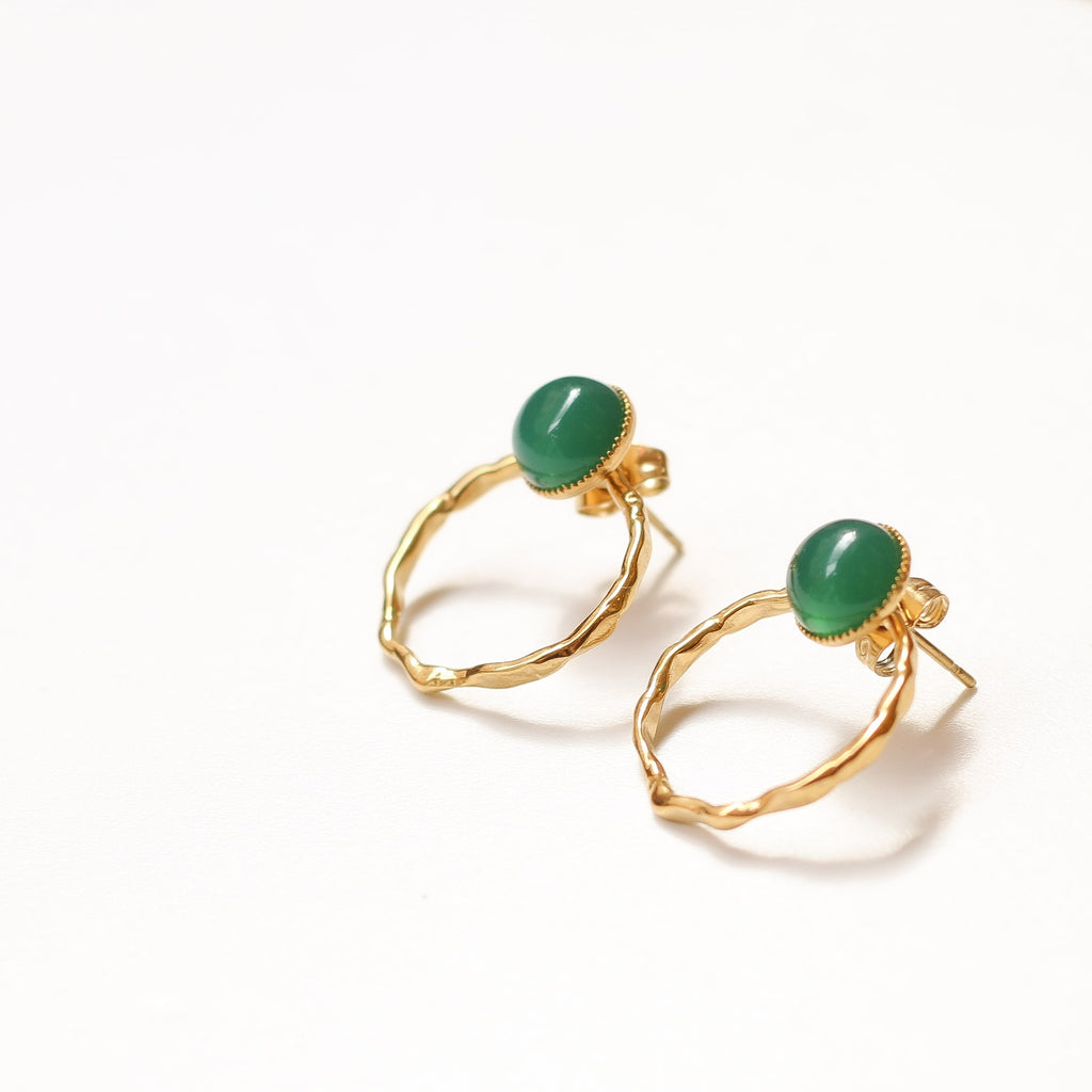 boucle anneau agate verte paris moderne