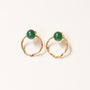 boucle anneau agate verte pampille interchangeable