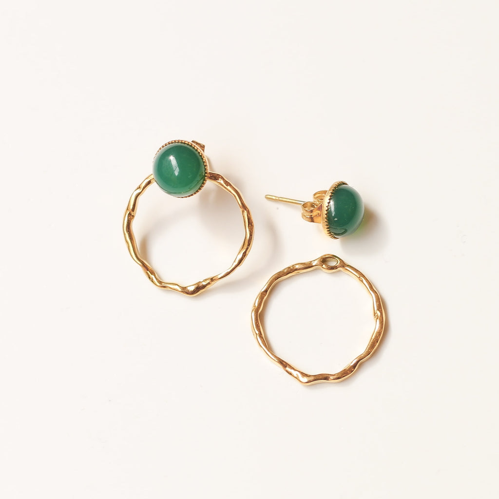 boucle anneau agate verte accessoire tendance