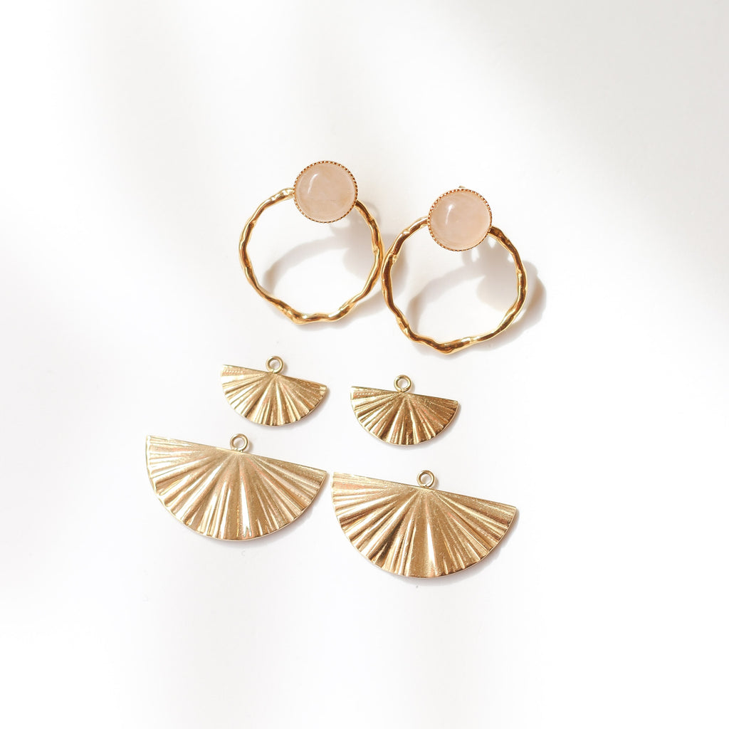 boucle anneau quartz rose accessoire tendance