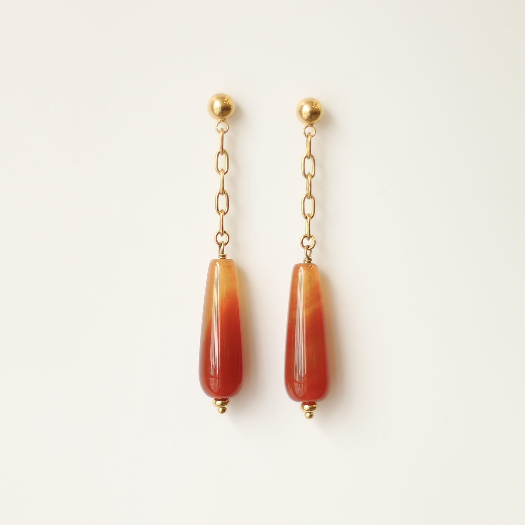 Boucles d'oreilles Agate rouge goutte