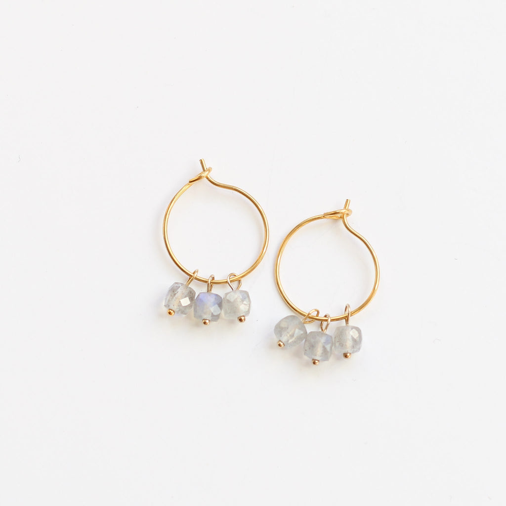 boucles créole acier labradorite femme