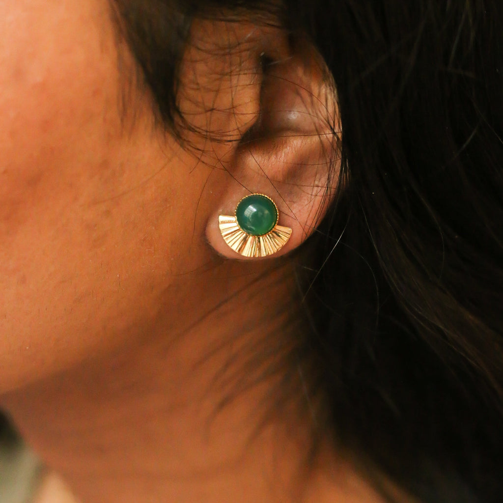 boucle agate petite verte cadeau tendance