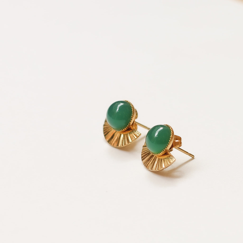 boucle agate petite verte idée originale