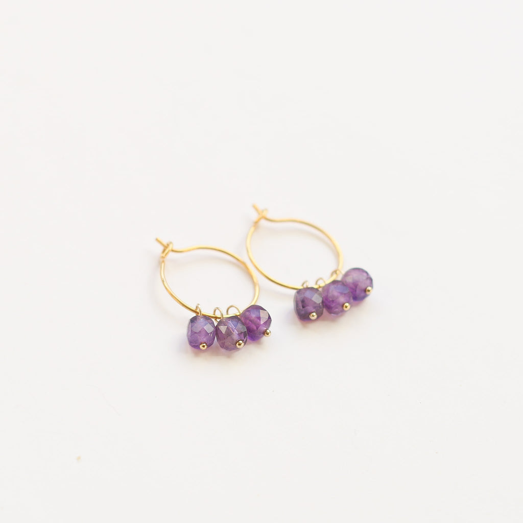 boucles mini créole acier améthyste créateur