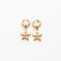 Boucles d'oreilles à pendentif étoile de mer doré, acier inoxydable doré.