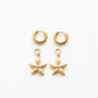 Boucles d'oreilles à pendentif étoile de mer doré, acier inoxydable doré.