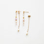 Boucles d'oreilles en kunzite rose à chaîne, hypoallergénique.