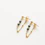 Boucles puce Malachite, détail des pierres, création Mahny bijoux pierres semi-précieuses.