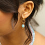 Boucles d'oreilles en pierre naturelle bleue, bijou femme.