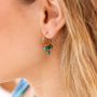 Boucles d'oreilles en turquoise, acier inoxydable doré.