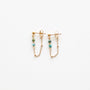 Boucles d'oreilles en turquoise à chaîne, hypoallergénique.