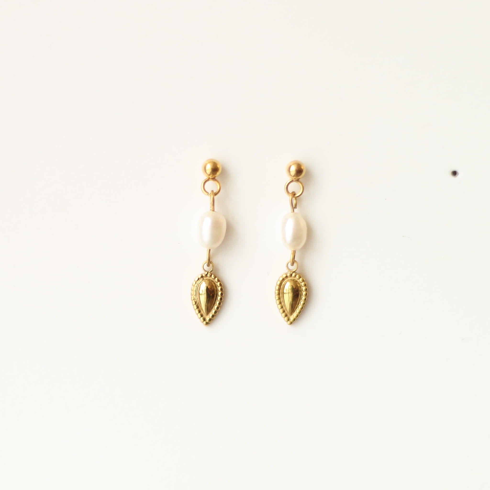 Boucles d'oreilles Perle d'eau douce goutte