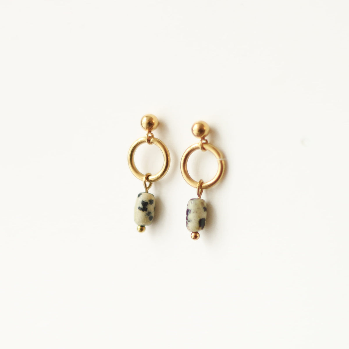 Boucles d'oreilles Jaspe Dalmatien mini