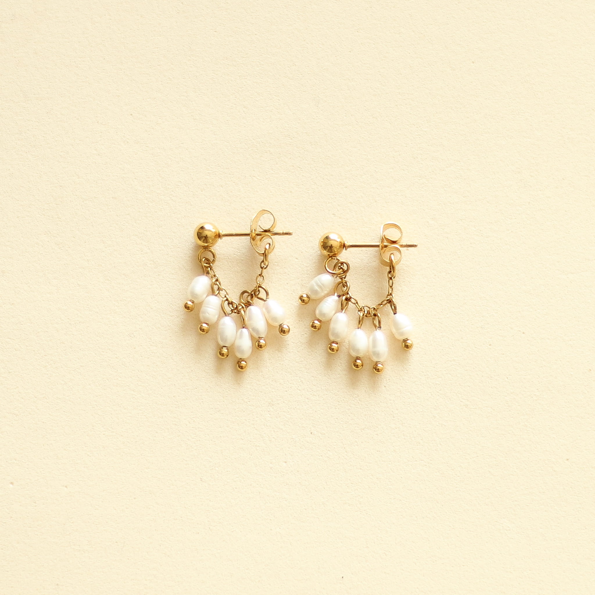 Boucles d'oreilles Perles d'eau douce chaînette