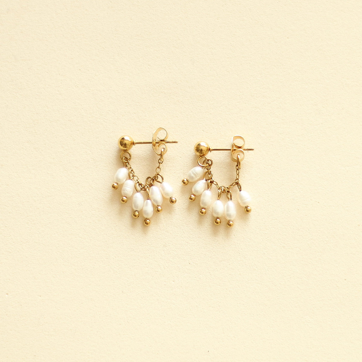 Boucles d'oreilles Perles d'eau douce chaînette