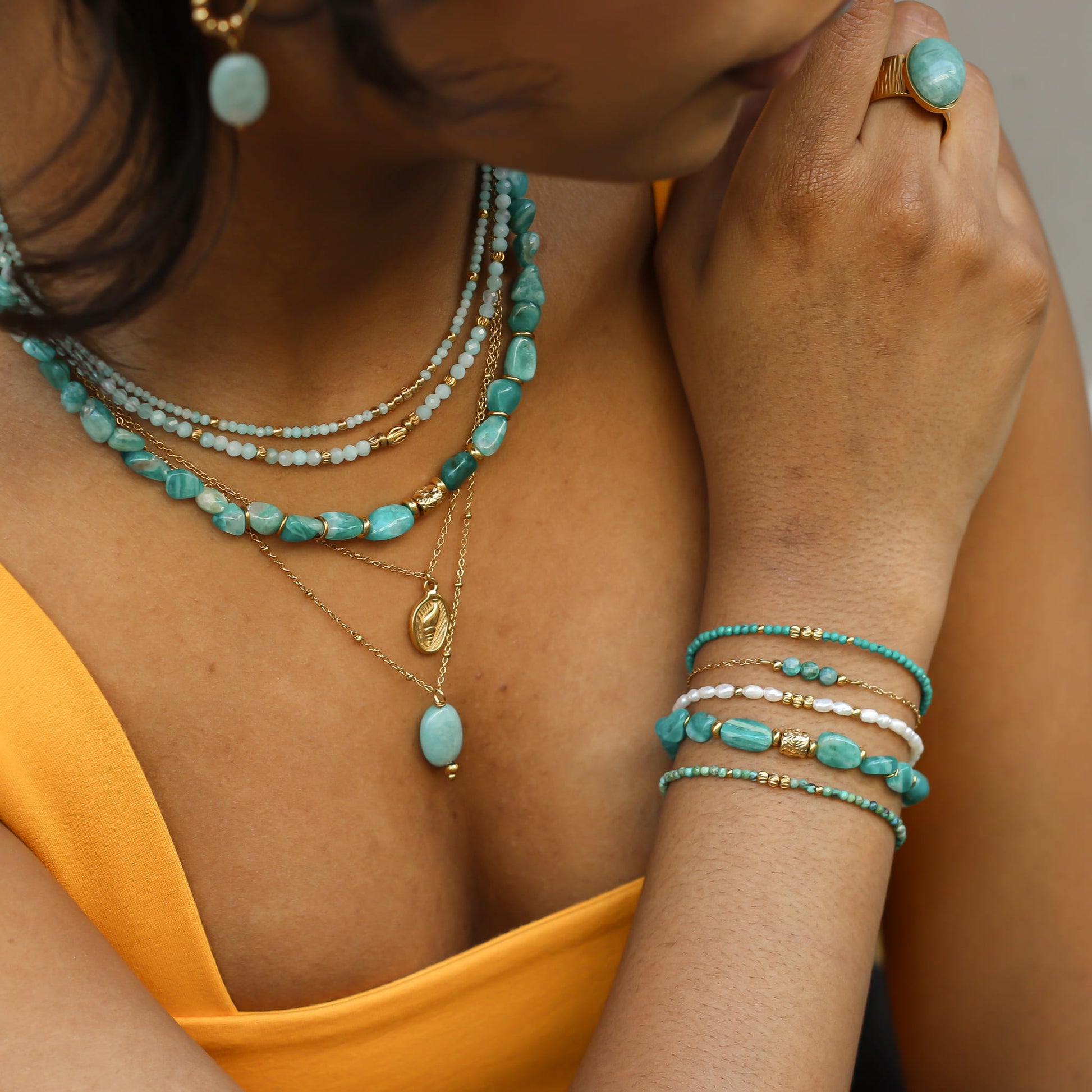 Bracelet en amazonite, création faite main.