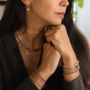 Bracelet Billie en perles d'Améthyste à offrir pour un anniversaire