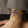 Bracelet Chaîne épaisse et Améthyste assemblé à la main à Paris