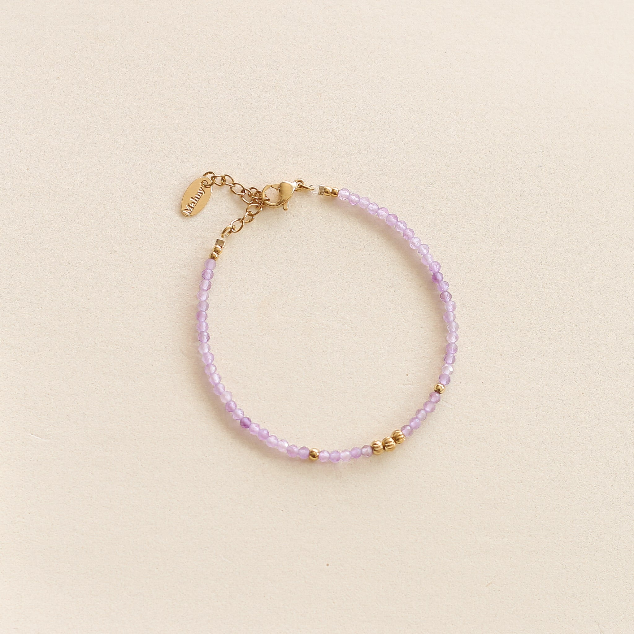 Bracelet perlé en Améthyste le bijou pour elle