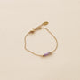 Bracelet 3 perles Améthyste avec sa chaine en acier inoxydable