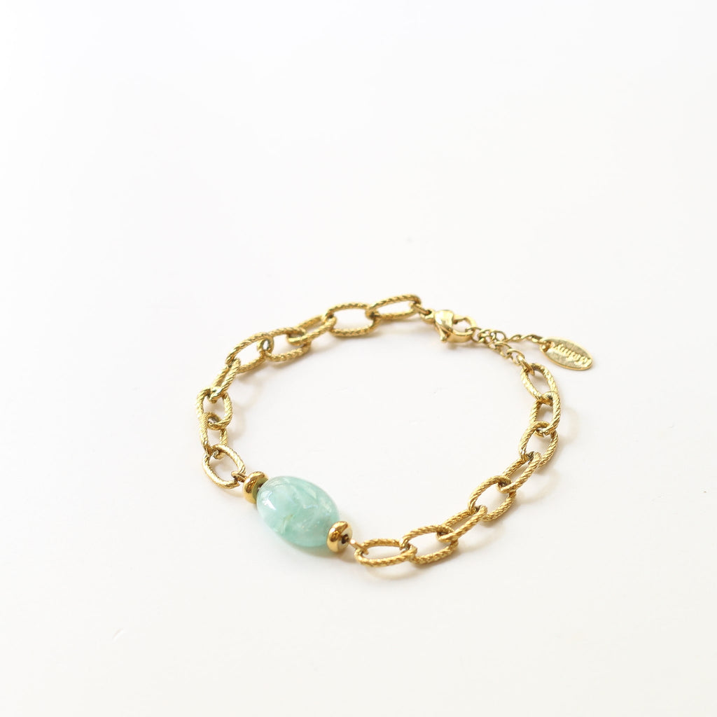 bracelet angélite chaine pierre verte cadeau