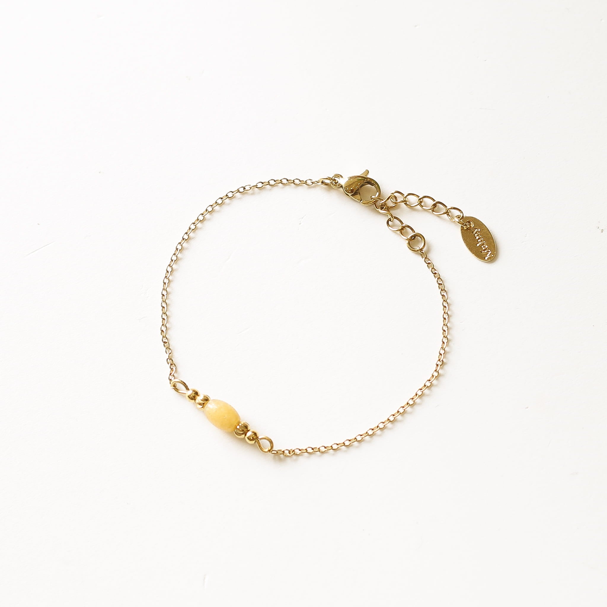Bracelet Aventurine Jaune fin, Mahny bijoux pierres naturelles.