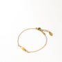 Bracelet Aventurine Jaune fin, détail des pierres, Mahny pierres assemblées main, Paris.