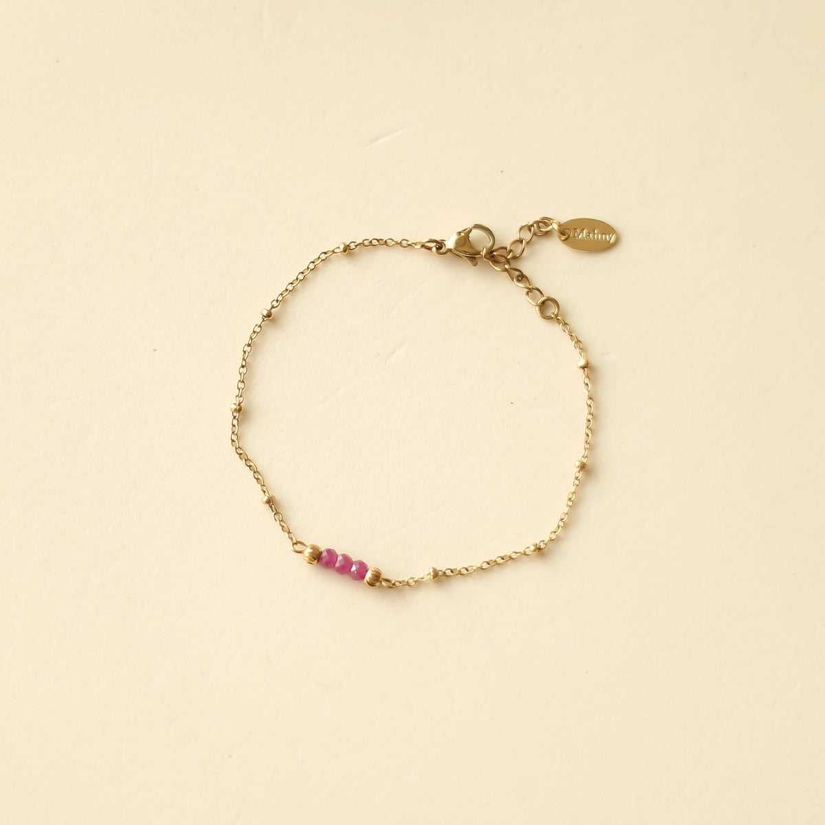 Bracelet Rubis chaîne fine