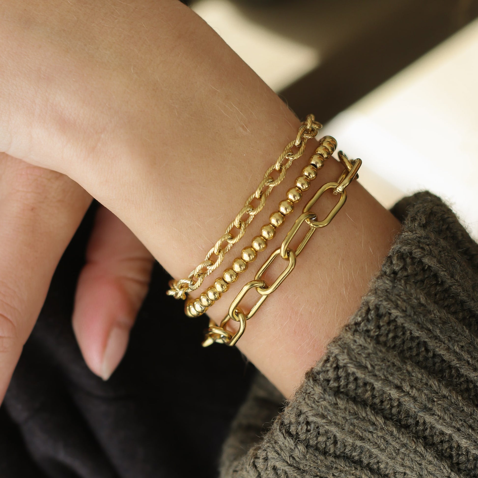 Bracelet Chaîne Trombone en acier inoxydable