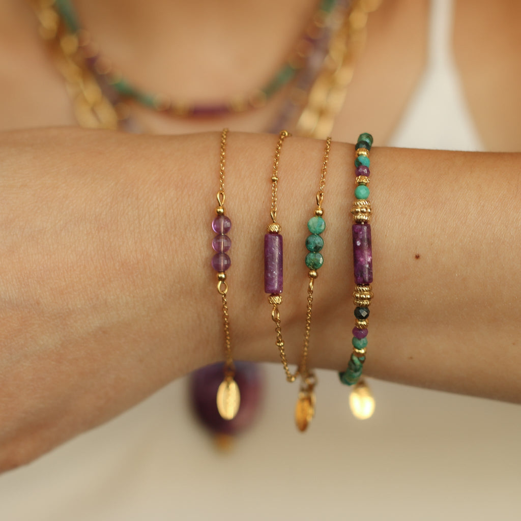 bracelet chrysocolle bleu vert pierre naturelle