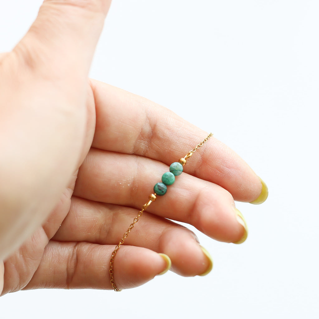 bracelet chrysocolle bleu vert acier femme