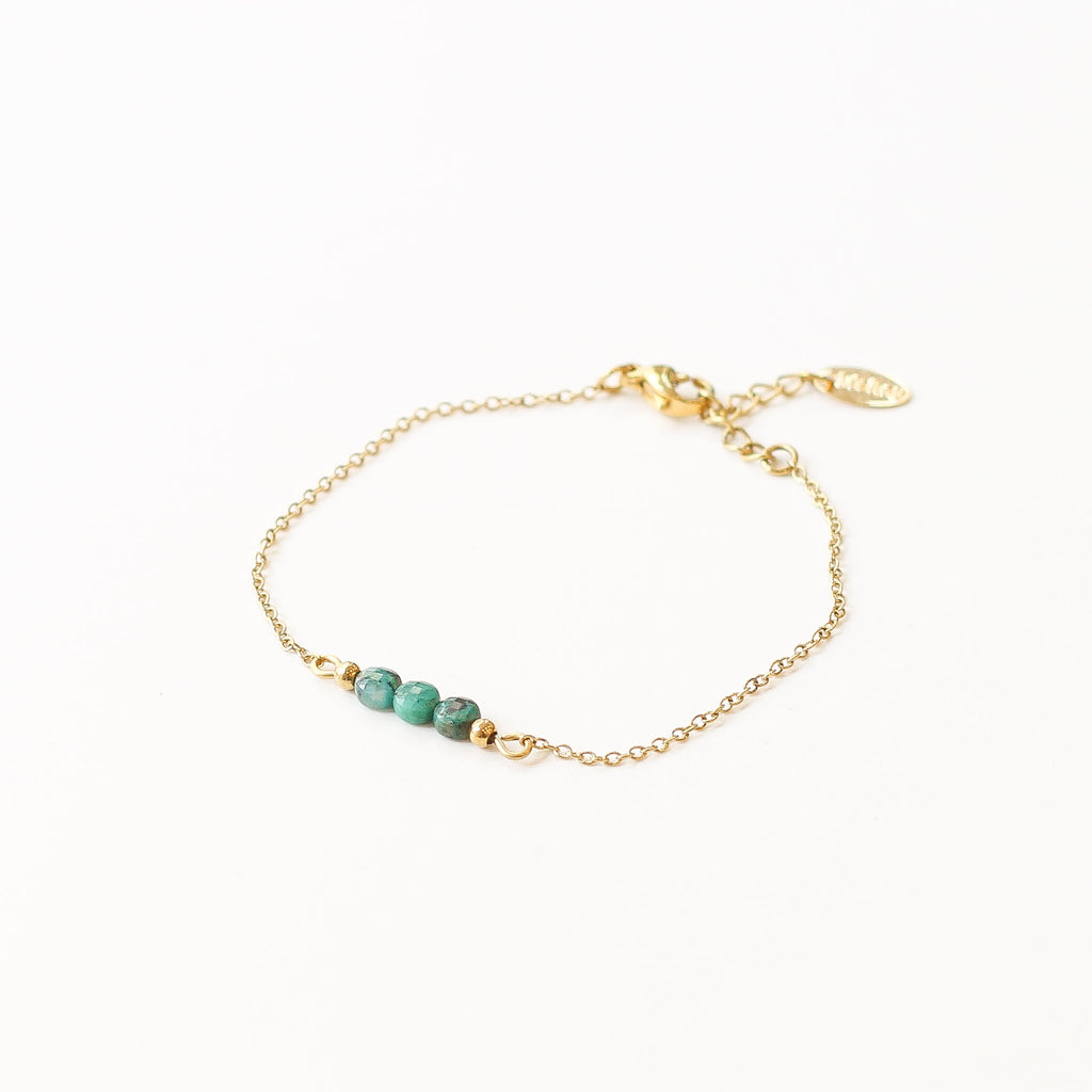 bracelet chrysocolle bleu vert acier créatrice