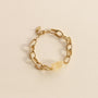 Bracelet Chaîne épaisse en acier inoxydable et pierre de Citrine 