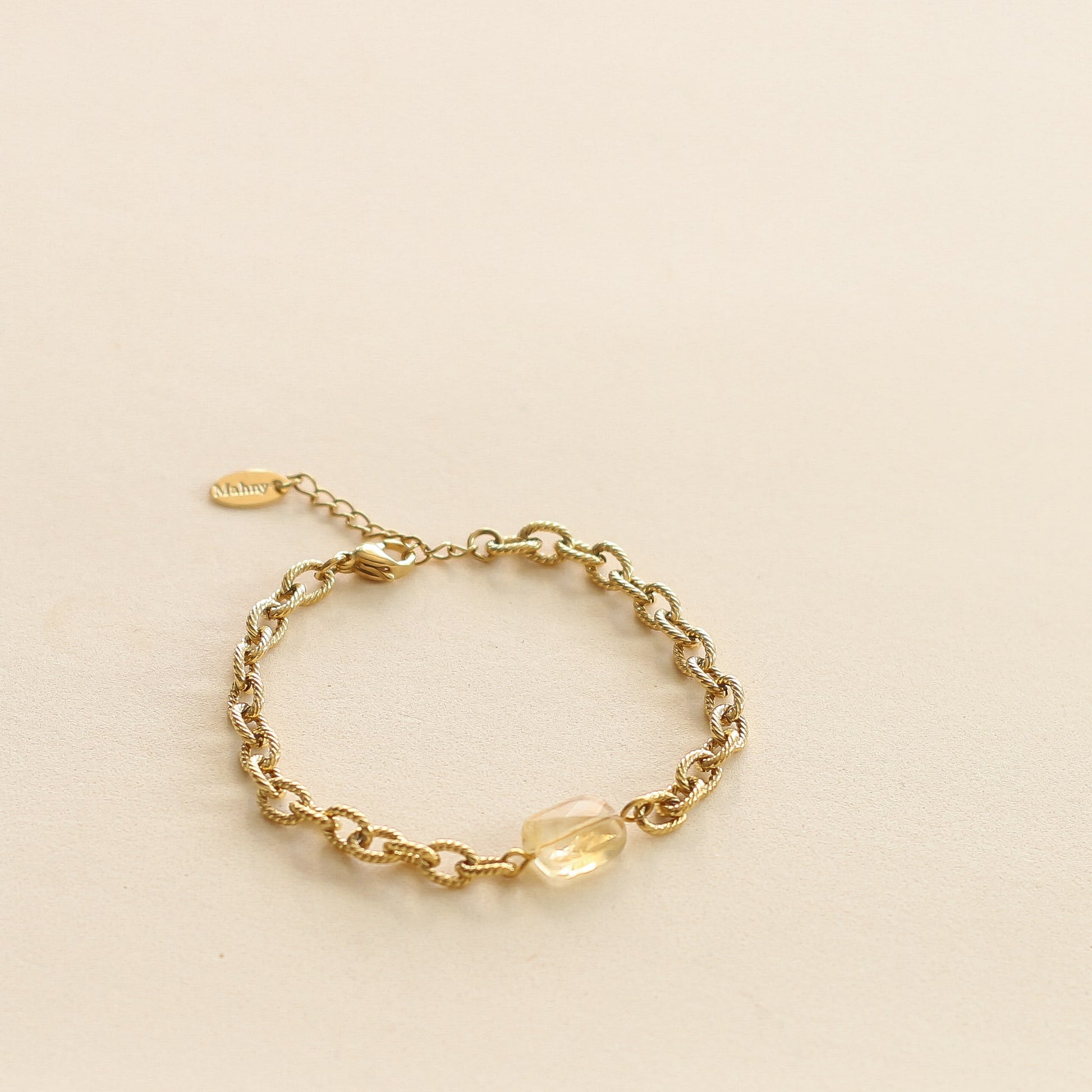 Bracelet Chaîne Citrine monté à la main à Paris