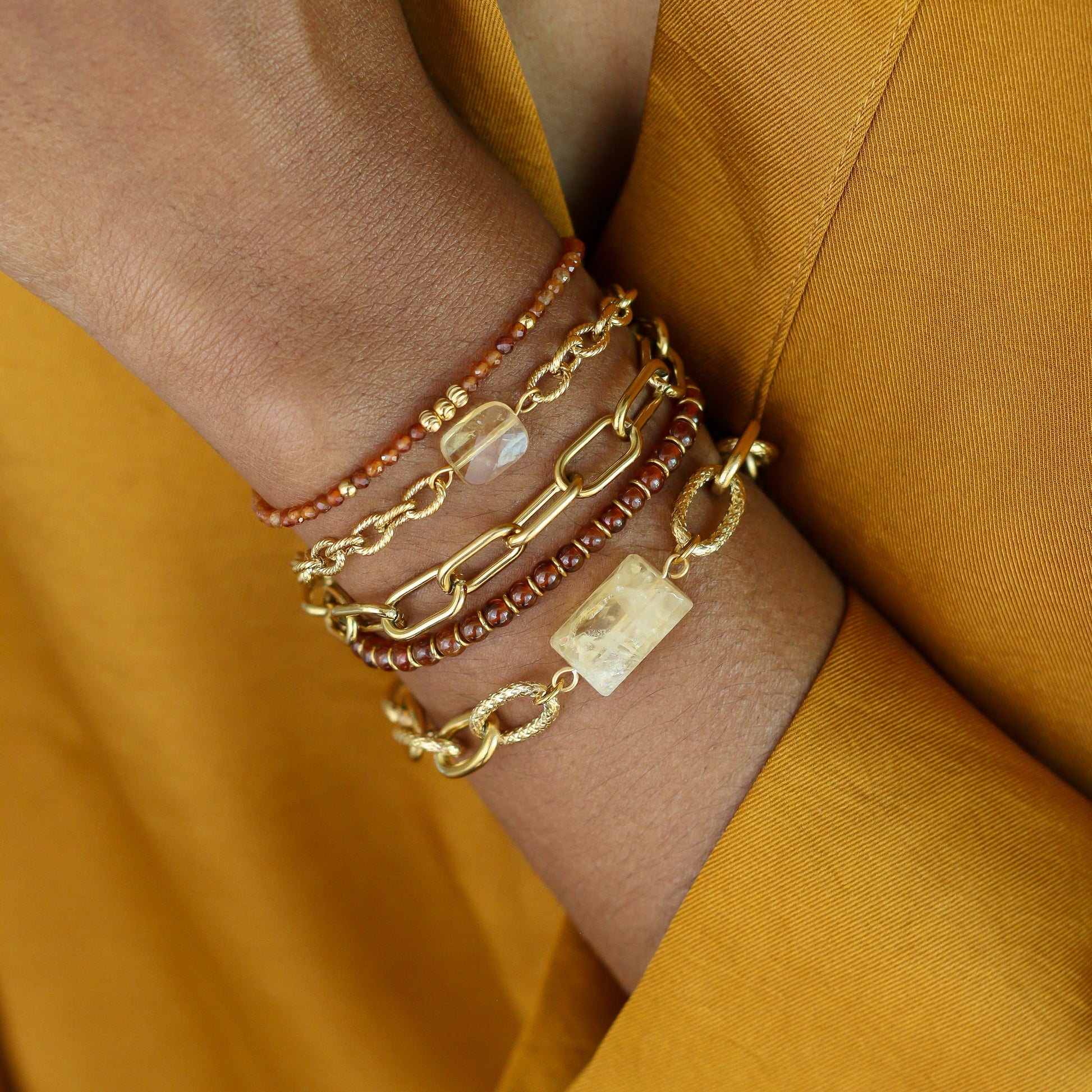 Bracelet Chaîne et Citrine le bijoux tendance
