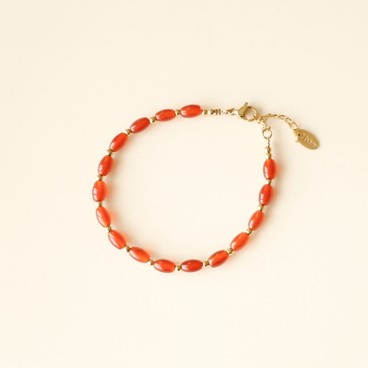 Bracelet Agate rouge perlé