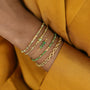 Bracelet 3 perles Diopside avec sa chaine en acier inoxydable