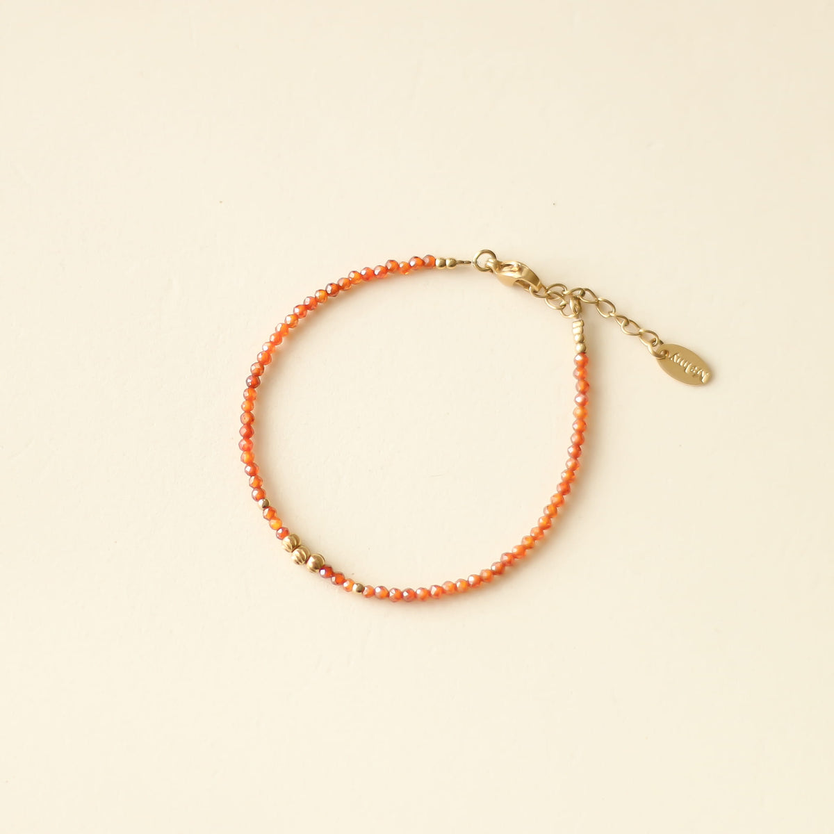 Bracelet Zirkon rouge orange perlé