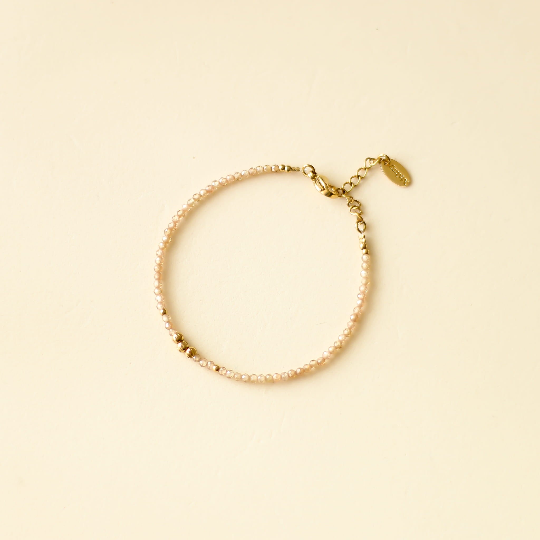 Bracelet Zirkon champagne perlé