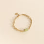Bracelet Chaîne torsadé en acier inoxydable Grenat Vert 
