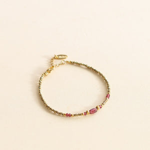 Bracelet Hématite Grenat monté à la main à Paris