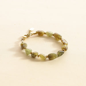 Bracelet en pierre de Grenat Vert brut tendance