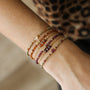 Bracelet 3 perles Grenat et chaine en acier inoxydable
